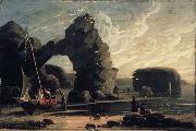 Robert Salmon Curious Rocks, Coast of Scotland oil painting artist